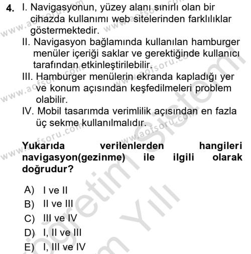 Mobil Uygulama Geliştirme Dersi 2022 - 2023 Yılı Yaz Okulu Sınavı 4. Soru