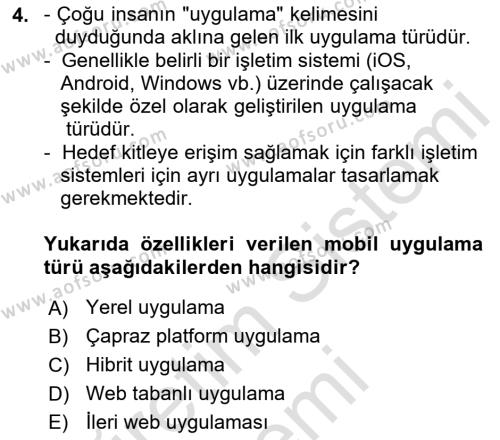 Mobil Uygulama Geliştirme Dersi 2023 - 2024 Yılı (Vize) Ara Sınavı 4. Soru