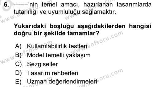 Mobil Uygulama Geliştirme Dersi 2023 - 2024 Yılı (Vize) Ara Sınavı 6. Soru