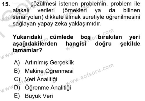 Mobil Uygulama Geliştirme Dersi 2023 - 2024 Yılı (Final) Dönem Sonu Sınavı 15. Soru