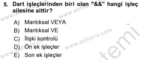 Mobil Uygulama Geliştirme Dersi 2023 - 2024 Yılı (Final) Dönem Sonu Sınavı 5. Soru