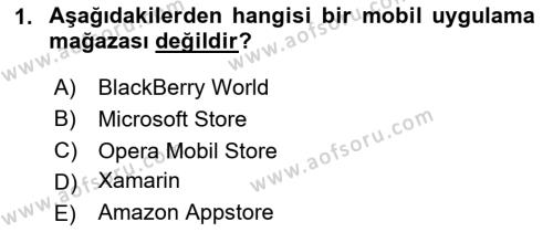 Mobil Uygulama Geliştirme Dersi 2023 - 2024 Yılı Yaz Okulu Sınavı 1. Soru