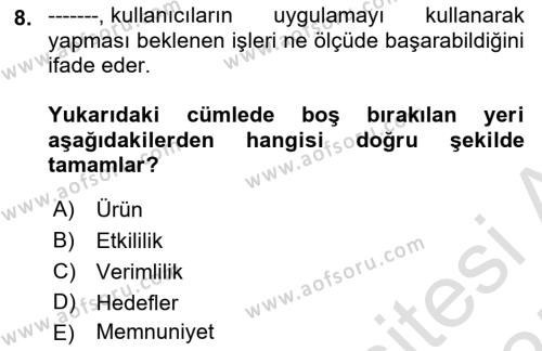 Mobil Uygulama Geliştirme Dersi 2024 - 2025 Yılı (Vize) Ara Sınavı 8. Soru