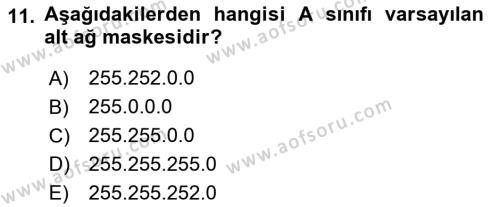 Unix Sistem Yönetimi Dersi 2022 - 2023 Yılı (Vize) Ara Sınavı 11. Soru