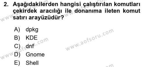 Unix Sistem Yönetimi Dersi 2022 - 2023 Yılı (Vize) Ara Sınavı 2. Soru