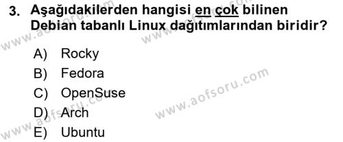 Unix Sistem Yönetimi Dersi 2022 - 2023 Yılı (Vize) Ara Sınavı 3. Soru