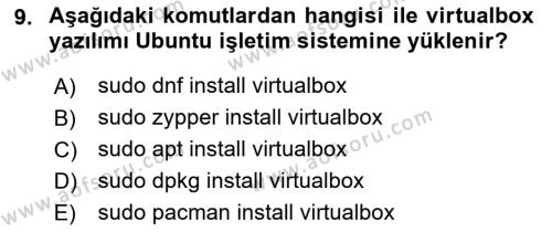 Unix Sistem Yönetimi Dersi 2022 - 2023 Yılı (Vize) Ara Sınavı 9. Soru