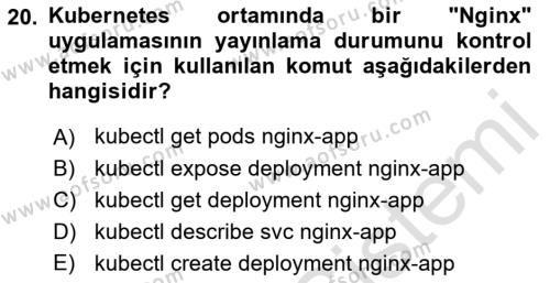 Unix Sistem Yönetimi Dersi 2022 - 2023 Yılı (Final) Dönem Sonu Sınavı 20. Soru