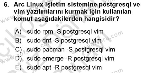 Unix Sistem Yönetimi Dersi 2022 - 2023 Yılı (Final) Dönem Sonu Sınavı 6. Soru