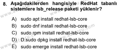 Unix Sistem Yönetimi Dersi 2022 - 2023 Yılı (Final) Dönem Sonu Sınavı 8. Soru