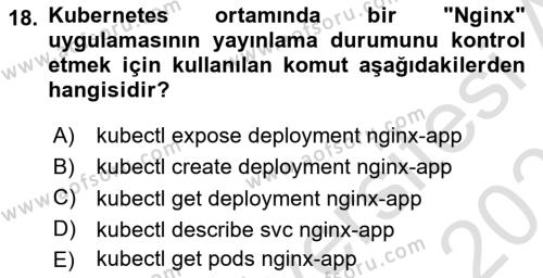 Unix Sistem Yönetimi Dersi 2022 - 2023 Yılı Yaz Okulu Sınavı 18. Soru