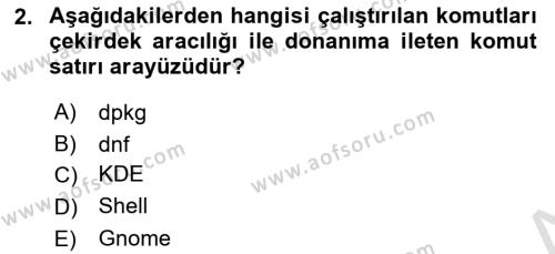 Unix Sistem Yönetimi Dersi 2022 - 2023 Yılı Yaz Okulu Sınavı 2. Soru
