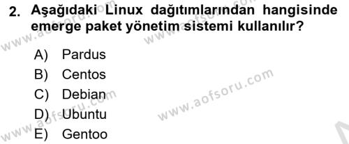 Unix Sistem Yönetimi Dersi 2023 - 2024 Yılı (Vize) Ara Sınavı 2. Soru