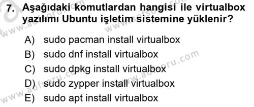 Unix Sistem Yönetimi Dersi 2023 - 2024 Yılı (Vize) Ara Sınavı 7. Soru