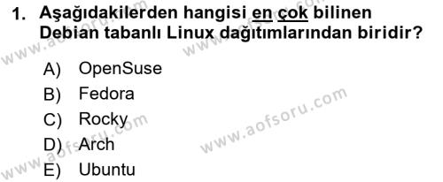 Unix Sistem Yönetimi Dersi 2023 - 2024 Yılı (Final) Dönem Sonu Sınavı 1. Soru