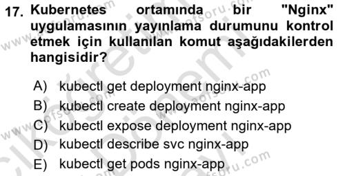 Unix Sistem Yönetimi Dersi 2023 - 2024 Yılı (Final) Dönem Sonu Sınavı 17. Soru