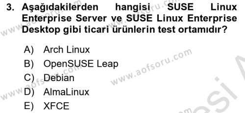 Unix Sistem Yönetimi Dersi 2023 - 2024 Yılı Yaz Okulu Sınavı 3. Soru