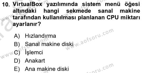 Unix Sistem Yönetimi Dersi 2024 - 2025 Yılı (Vize) Ara Sınavı 10. Soru