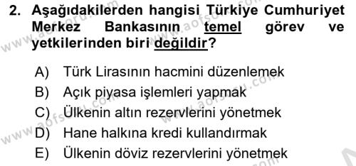 Bankalarda Kredi Yönetimi Dersi 2024 - 2025 Yılı (Vize) Ara Sınavı 2. Soru