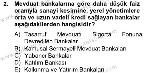 Banka Ve Sigorta Muhasebesi Dersi 2012 - 2013 Yılı (Vize) Ara Sınavı 2. Soru