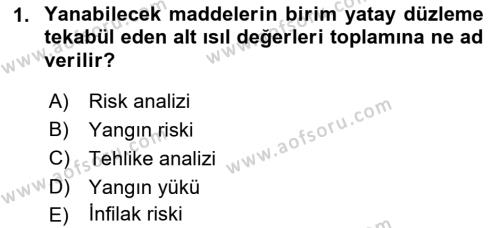 Hayat Dışı Sigortalar Dersi 2021 - 2022 Yılı (Final) Dönem Sonu Sınavı 1. Soru