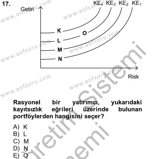 Portföy Yönetimi Dersi 2012 - 2013 Yılı (Vize) Ara Sınavı 17. Soru
