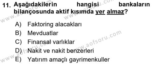 Katılım, Kalkınma Ve Yatırım Bankacılığı Dersi 2020 - 2021 Yılı Yaz Okulu Sınavı 11. Soru