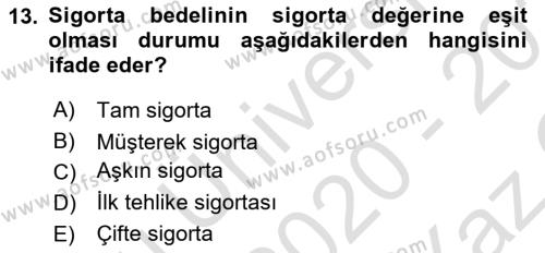 Katılım, Kalkınma Ve Yatırım Bankacılığı Dersi 2020 - 2021 Yılı Yaz Okulu Sınavı 13. Soru