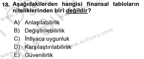 Katılım, Kalkınma Ve Yatırım Bankacılığı Dersi 2020 - 2021 Yılı Yaz Okulu Sınavı 18. Soru