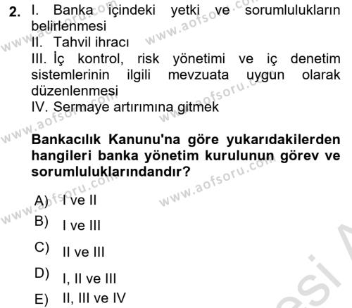 Katılım, Kalkınma Ve Yatırım Bankacılığı Dersi 2020 - 2021 Yılı Yaz Okulu Sınavı 2. Soru