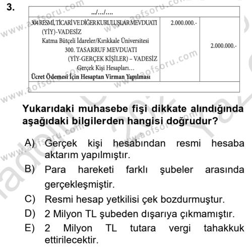 Katılım, Kalkınma Ve Yatırım Bankacılığı Dersi 2020 - 2021 Yılı Yaz Okulu Sınavı 3. Soru