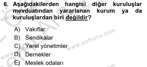 Banka ve Sigorta Muhasebesine Giriş Dersi 2021 - 2022 Yılı (Vize) Ara Sınavı 6. Soru