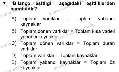 Bürolarda Temel Kavramlar Dersi 2018 - 2019 Yılı 3 Ders Sınavı 7. Soru