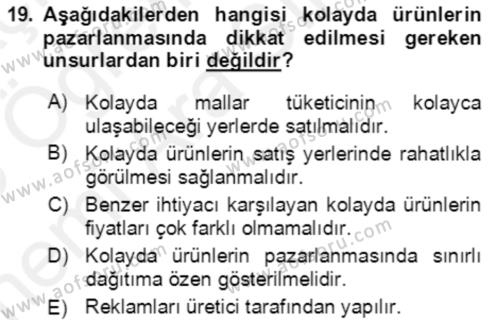 Bürolarda Temel Kavramlar Dersi 2018 - 2019 Yılı (Vize) Ara Sınavı 19. Soru