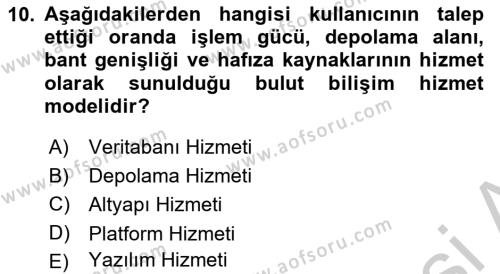 Bürolarda Temel Kavramlar Dersi 2018 - 2019 Yılı Yaz Okulu Sınavı 10. Soru