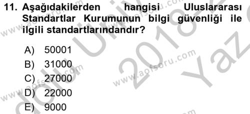 Bürolarda Temel Kavramlar Dersi 2018 - 2019 Yılı Yaz Okulu Sınavı 11. Soru