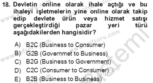 Bürolarda Temel Kavramlar Dersi 2019 - 2020 Yılı (Vize) Ara Sınavı 18. Soru