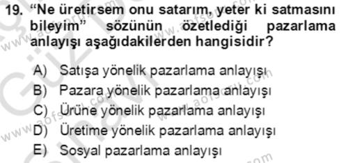 Bürolarda Temel Kavramlar Dersi 2019 - 2020 Yılı (Vize) Ara Sınavı 19. Soru