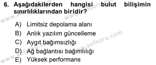 Bürolarda Temel Kavramlar Dersi 2019 - 2020 Yılı (Final) Dönem Sonu Sınavı 6. Soru