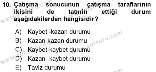 Bürolarda Temel Kavramlar Dersi 2021 - 2022 Yılı (Vize) Ara Sınavı 10. Soru