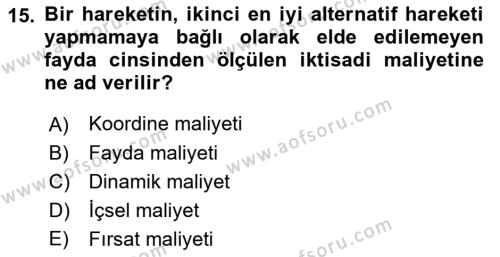 Bürolarda Temel Kavramlar Dersi 2021 - 2022 Yılı (Vize) Ara Sınavı 15. Soru