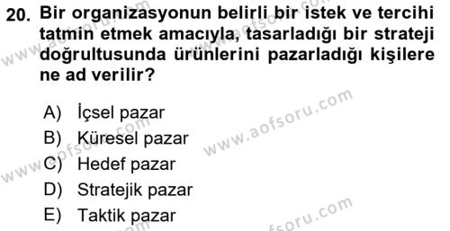 Bürolarda Temel Kavramlar Dersi 2021 - 2022 Yılı (Vize) Ara Sınavı 20. Soru