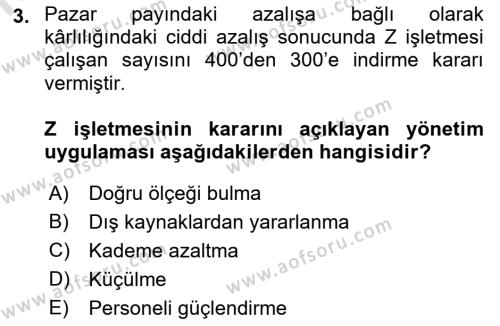 Bürolarda Temel Kavramlar Dersi 2021 - 2022 Yılı (Vize) Ara Sınavı 3. Soru