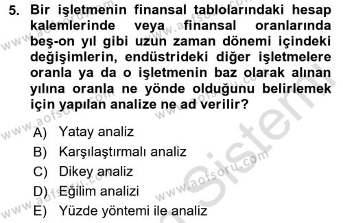 Bürolarda Temel Kavramlar Dersi 2021 - 2022 Yılı (Final) Dönem Sonu Sınavı 5. Soru