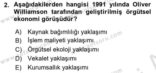 Bürolarda Temel Kavramlar Dersi 2021 - 2022 Yılı Yaz Okulu Sınavı 2. Soru