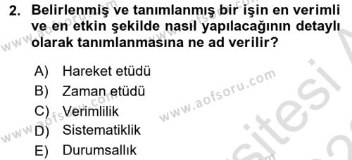 Bürolarda Temel Kavramlar Dersi 2022 - 2023 Yılı (Vize) Ara Sınavı 2. Soru