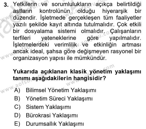 Bürolarda Temel Kavramlar Dersi 2022 - 2023 Yılı (Vize) Ara Sınavı 3. Soru