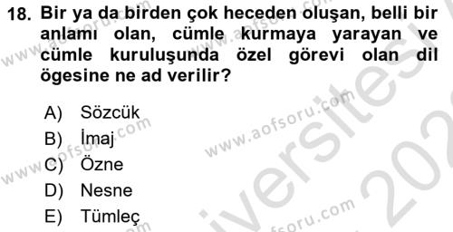 Bürolarda Temel Kavramlar Dersi 2022 - 2023 Yılı (Final) Dönem Sonu Sınavı 18. Soru