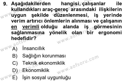 Bürolarda Temel Kavramlar Dersi 2022 - 2023 Yılı (Final) Dönem Sonu Sınavı 9. Soru