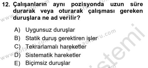 Bürolarda Temel Kavramlar Dersi 2022 - 2023 Yılı Yaz Okulu Sınavı 12. Soru